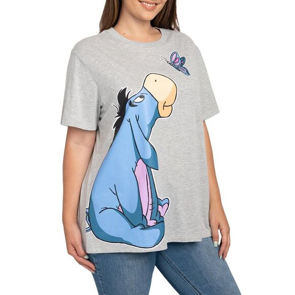 Women’s Plus Size Disney Eeyore Butterfly Gray Short Sleeve Tee (Size 4X Only) - Picture 8 of 8